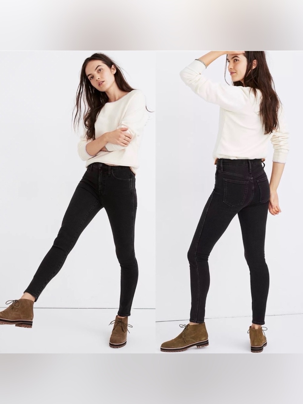 Madewell 10” High Rise Skinny Jean 26 Women's Black Nwot